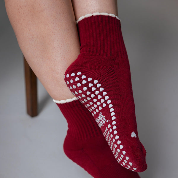 Pilates Socken aus Baumwolle I Basic Rot