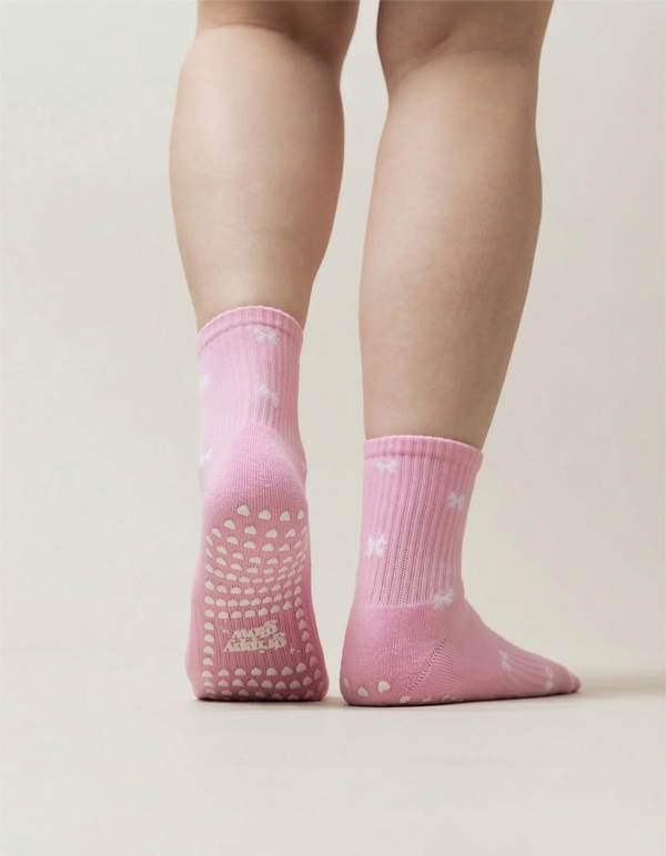 Pilates Socken mit Schleifchen I Rosa