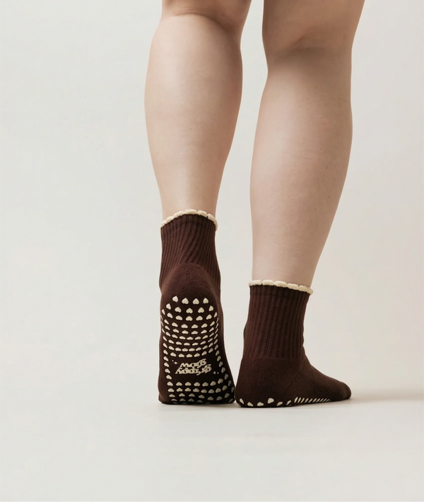 Pilates Socken Basic Mid Crew I Espresso