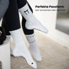 Close-Up weißer Pilates Socken mit Schleifen-Stickerei – dezentes, elegantes Design für mehr Grip und Style beim Training