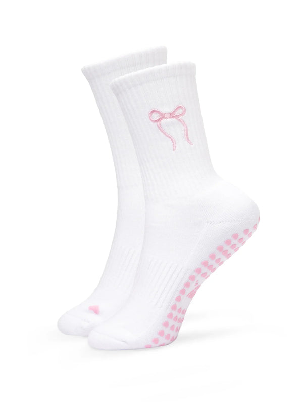 Pilates Socken aus Baumwolle mit rosa Schleife