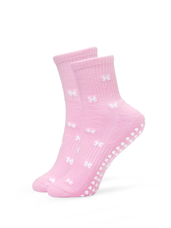 Pilates Socken mit Schleifchen I Rosa