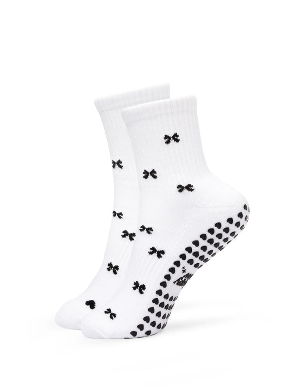 Pilates Socken mit Schleifchen I Weiß