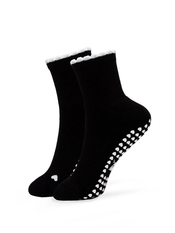 Pilates Socken Basic Mid Crew I Schwarz