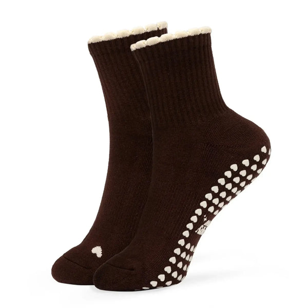 Pilates Socken aus Baumwolle I Basic Espresso