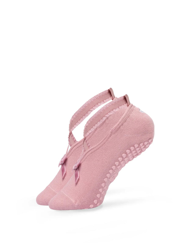 Ballerina Pilates Socken mit Riemchen I Rosa