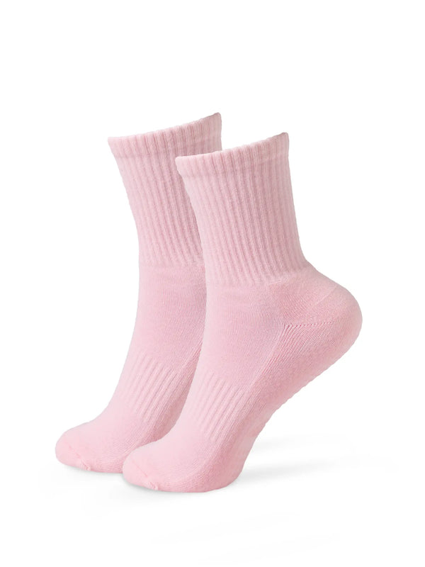Pilates Socken aus 85% Bio Baumwolle von grippyglow in Rosa in 2 Größen. Ideal für Yoga, Barre, Reformer Pilates & Lagree.