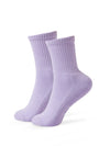 Pilates Socken aus 85% Bio Baumwolle von grippyglow in Pastelle Lila 2 Größen. Ideal für Yoga, Barre, Reformer Pilates & Lagree.