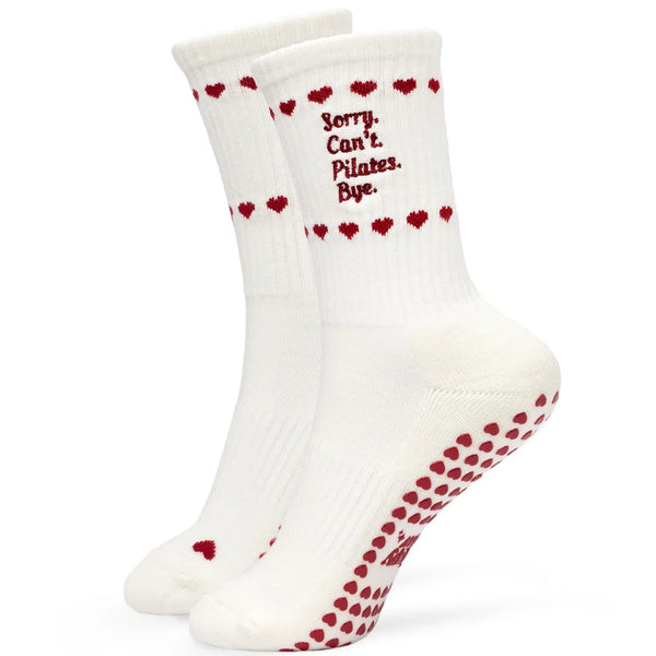 Pilates Socken aus Baumwolle I Sorry.Cant.Pilates.Bye Rot