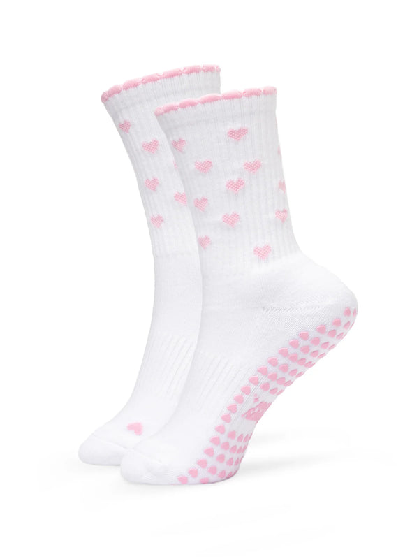 Ruffle Heart I Pilates & Yoga Socken aus Baumwolle