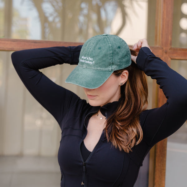 Basecap aus Baumwolle I what's for snack today I Grün