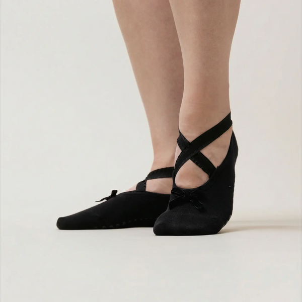 Ballerina Pilates Socken mit Riemchen I Schwarz