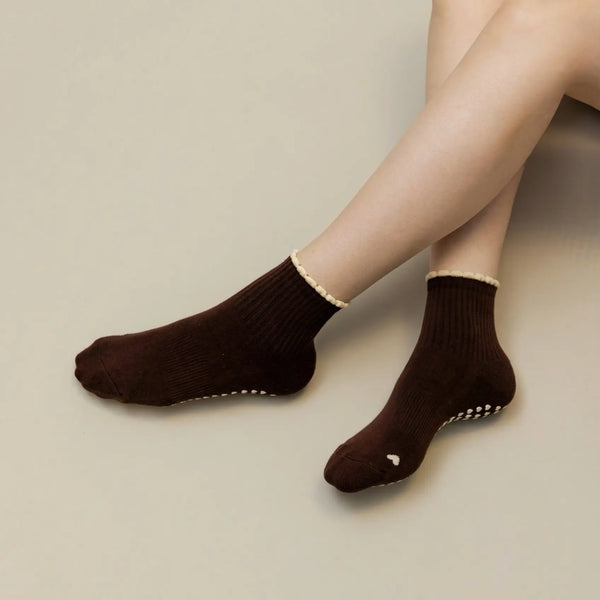 Pilates Socken aus Baumwolle I Basic Espresso
