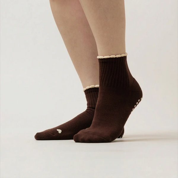 Pilates Socken aus Baumwolle I Basic Espresso