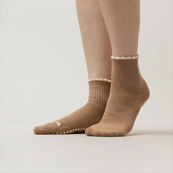 Pilates Socken aus Baumwolle I Basic Hazelnut - 36-41