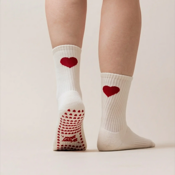 Pilates Socken aus Baumwolle I Big Heart Rot - 36-41