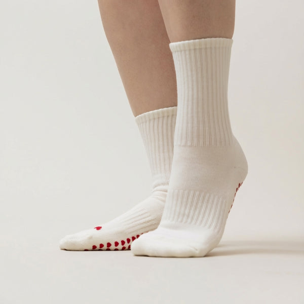 Pilates Socken aus Baumwolle I Big Heart Rot - 36-41