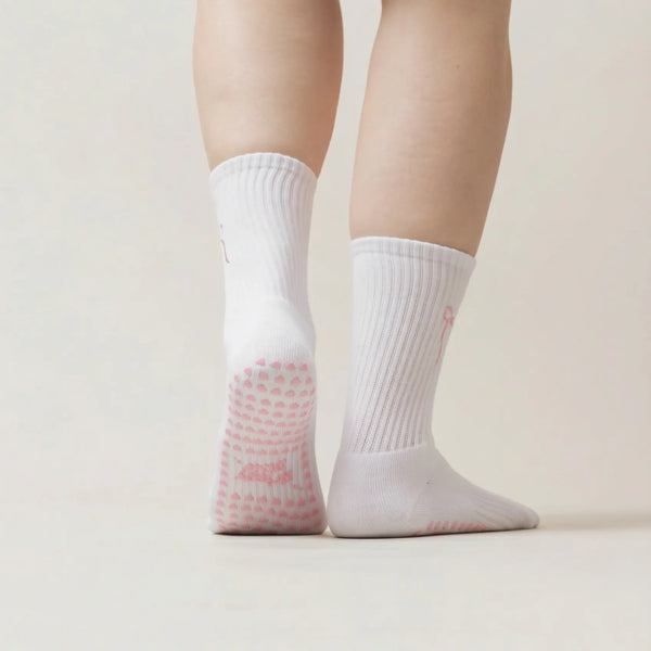 Pilates Socken aus Baumwolle I Rosa Schleife