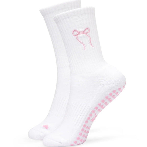 Pilates Socken aus Baumwolle I Rosa Schleife - 36-41