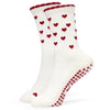 Pilates Socken aus Baumwolle I Ruffle Heart Rot - 36-41